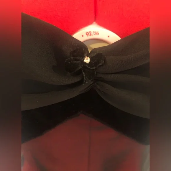 🎁 2 For $30 Black Velvet And Sheer Babydoll / Teddy With Rhinestone - Picture 3 of 11